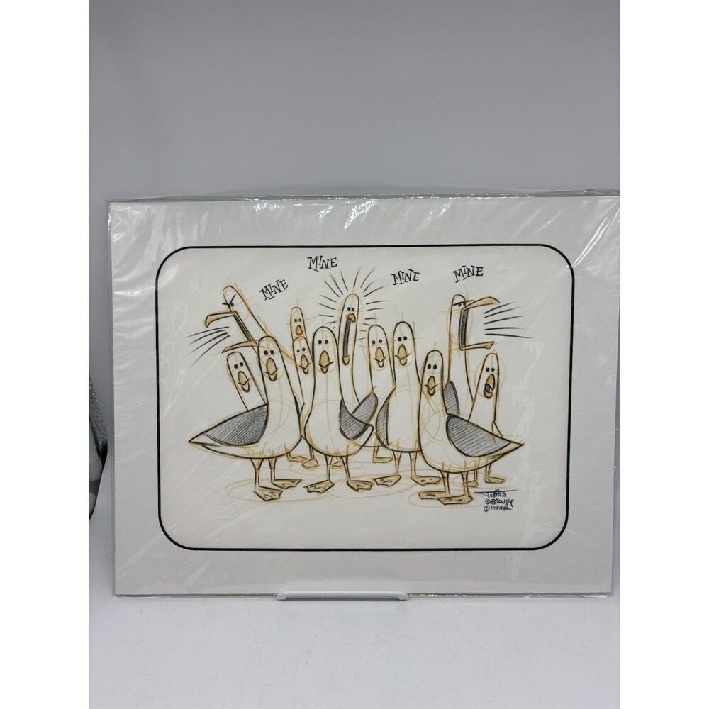 Disney Artist 11x14 Sketch Print Mine Mine Seagulls Finding Nemo Pixar Jobias